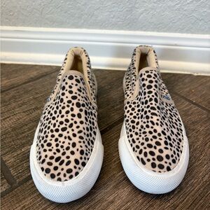 Mudd Black and Cream Slip-On Woman’s Shoes